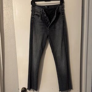 MOTHER Gray Straight-Leg Jeans